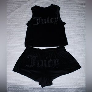 Juicy Couture Black Velour Pajama Set